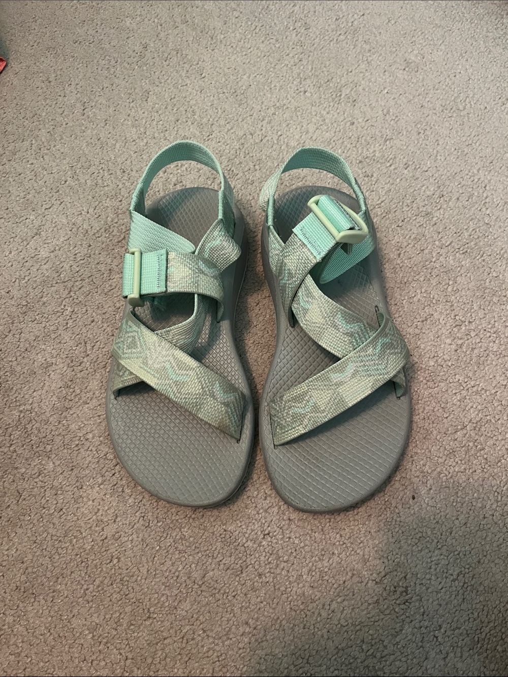 Chaco Kids Mint Green Patterned Strap Sandals